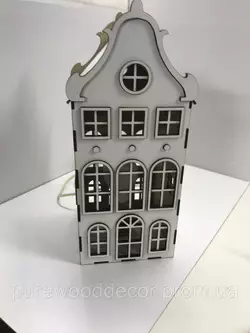 Ночник PurewoodDecor из дерева в форме домика 15х15х36см Ночник PurewoodDecor из дерева в форме домика 15х15х36см
