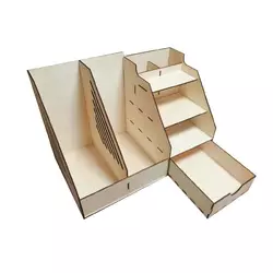 Деревянный настольный органайзер для канцелярии 28*26*26см Деревянный настольный органайзер для канцелярии 28*26*26см