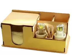 Салфетчица WoodCraft с отсеками для специй из дерева 55х28х17см Салфетчица WoodCraft с отсеками для специй из дерева 55х28х17см