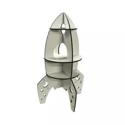 Декоративная полка  Woodcraft в форме ракеты из дерева 58х20 см Декоративная полка  Woodcraft в форме ракеты из дерева 58х20 см