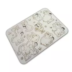 Детская головоломка WoodCraft из дерева "животные" Детская головоломка WoodCraft из дерева "животные"