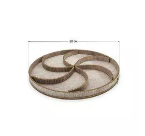 Тарелка WoodCraft  для снеков из дерева 28см Тарелка WoodCraft  для снеков из дерева 28см