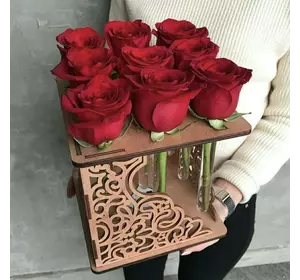 Эксклюзивная ваза для цветов из дерева WoodCraft 19х19х16см Эксклюзивная ваза для цветов из дерева WoodCraft 19х19х16см