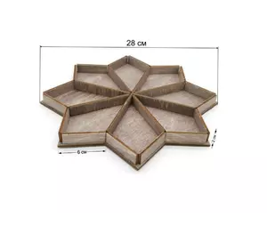 Тарелка WoodCraft для снеков из дерева 28х28см Тарелка WoodCraft для снеков из дерева 28х28см