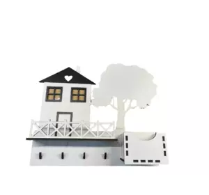 Ключница Woodcraft домик с деревом 46х38см Ключница Woodcraft домик с деревом 46х38см