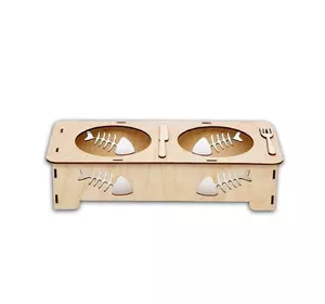 Миска Woodcraft для кошек и собак на деревянной подставке 25х11х5.5см Миска Woodcraft для кошек и собак на деревянной подставке 25х11х5.5см